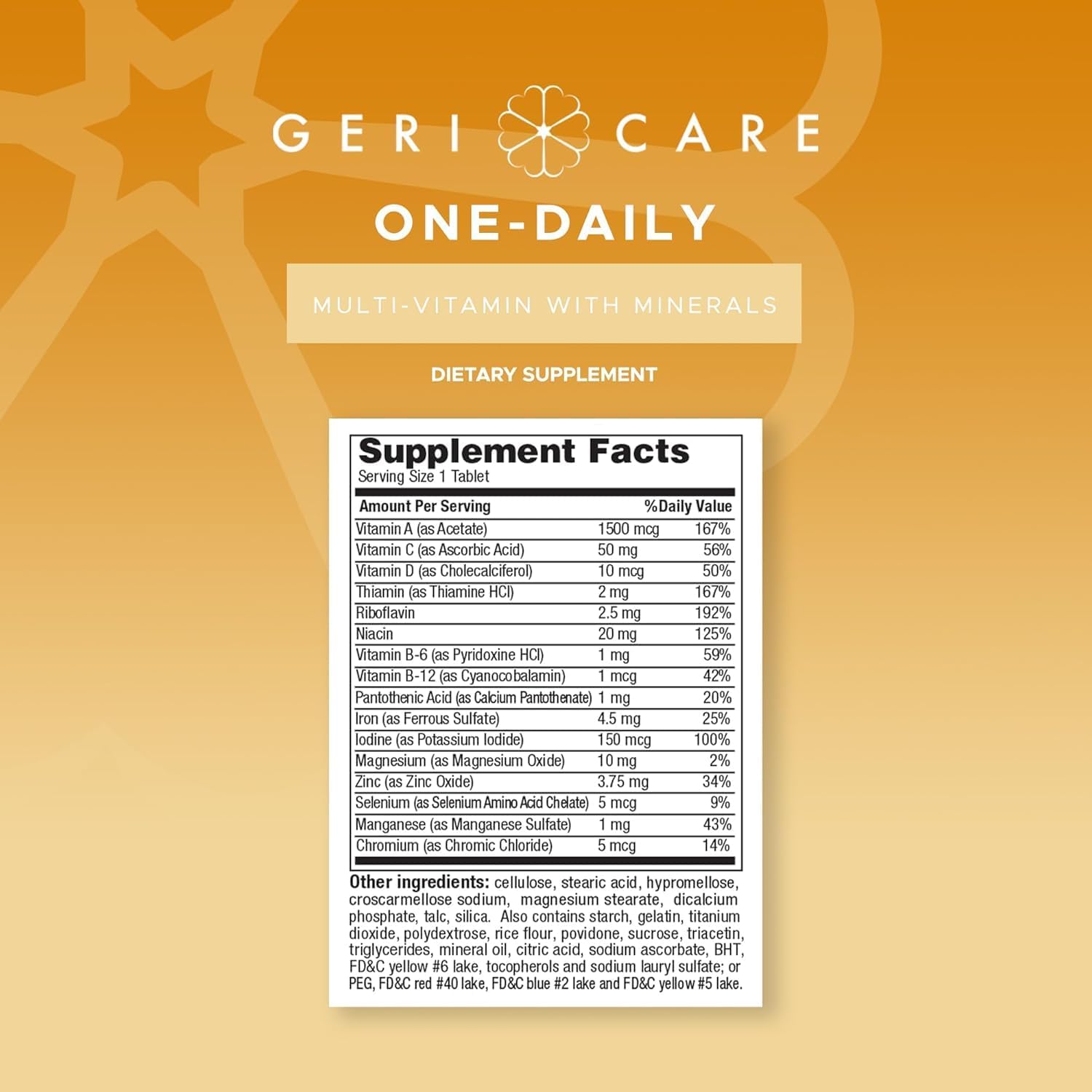 GeriCare Multivitamínico Diario con Minerales para Hombres y Mujeres (1000 Comprimidos)