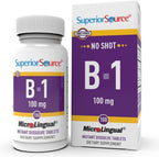 Superior Source B-1 100 mg - Complemento de Vitamina B1 (Tiamina) - 100 Comprimidos Sublinguales