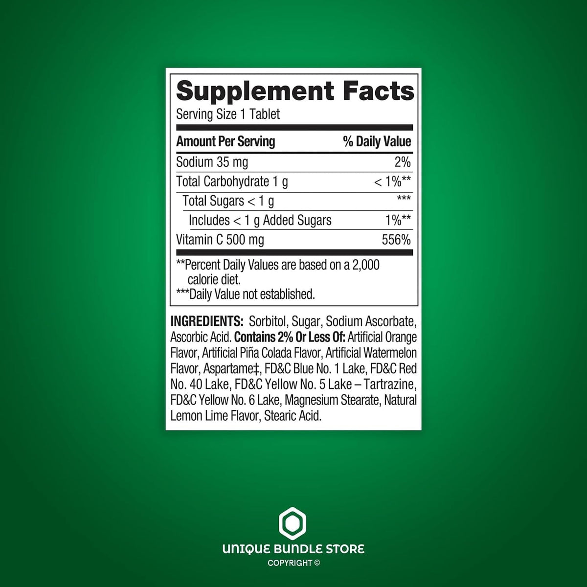 Vitamina C 500 mg, Sabor Fruta Tropical, 200 Comprimidos Masticables, Suplemento Alimenticio + Organizador de Pastillas de 7 Días Incluido (Pack de 2) - görsel 3