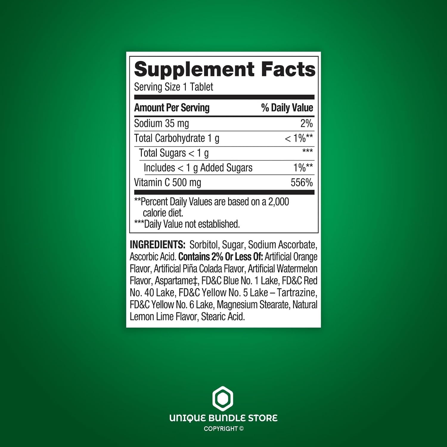 Vitamina C 500 mg, Sabor Fruta Tropical, 200 Comprimidos Masticables, Suplemento Alimenticio + Organizador de Pastillas de 7 Días Incluido (Pack de 2)
