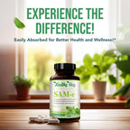 HealthyWayRx SAM-e 500mg - S-Adenosil-L-Metionina - 180 Cápsulas para Apoyo Cerebral y Hepático