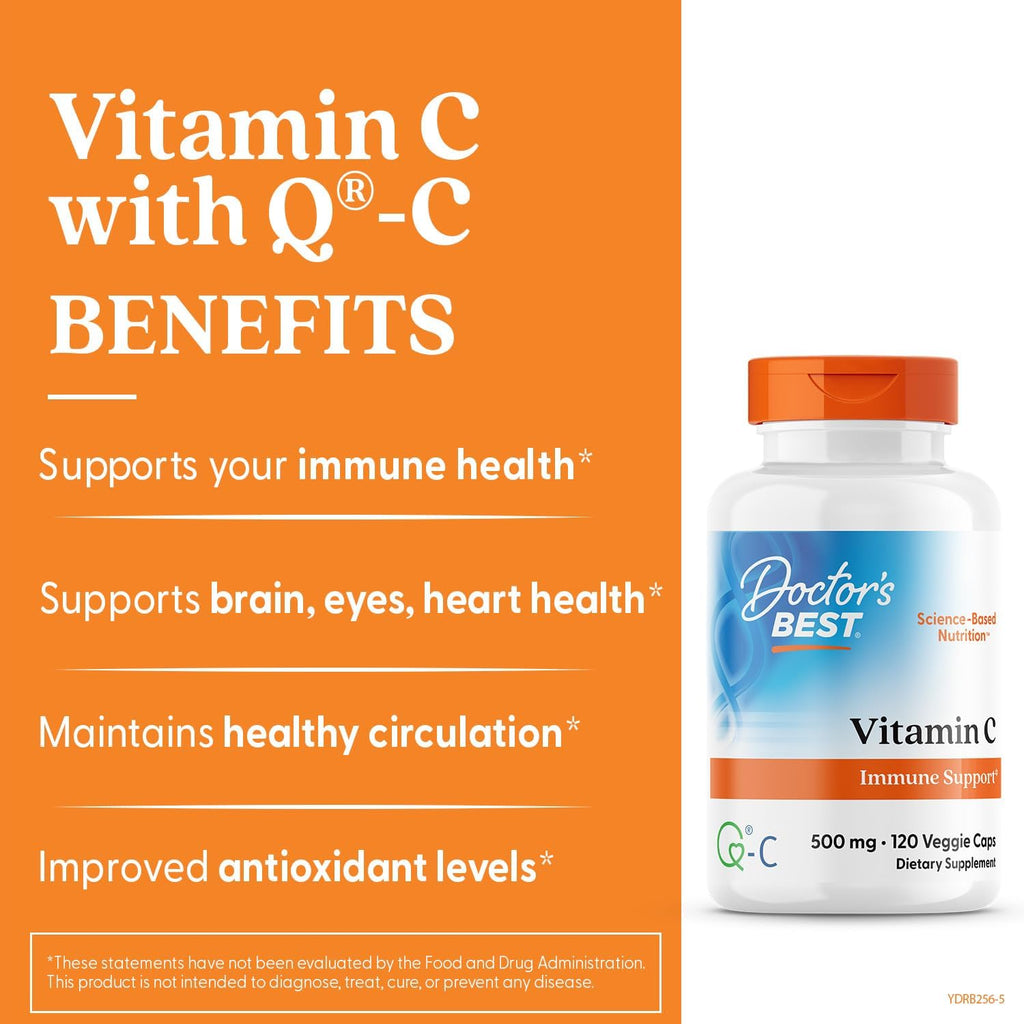 Doctor's Best Vitamina C 500 mg, 120 Cápsulas Vegetarianas