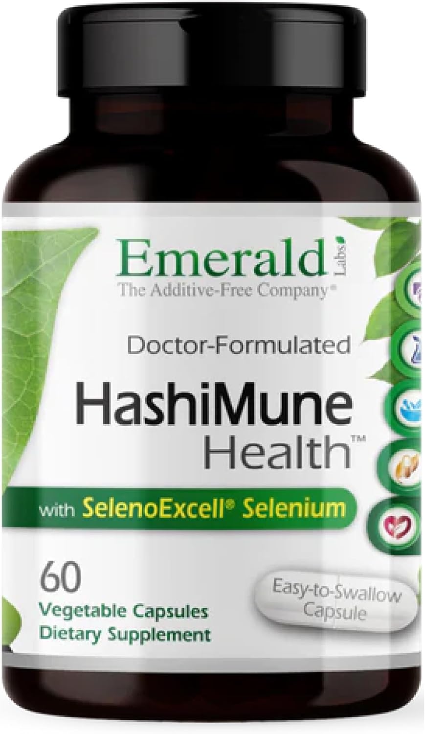Emerald Labs HashiMune Health - Complemento Vegano para Tiroides e Inmunidad con Selenio e Inositol - 60 Cápsulas Vegetales