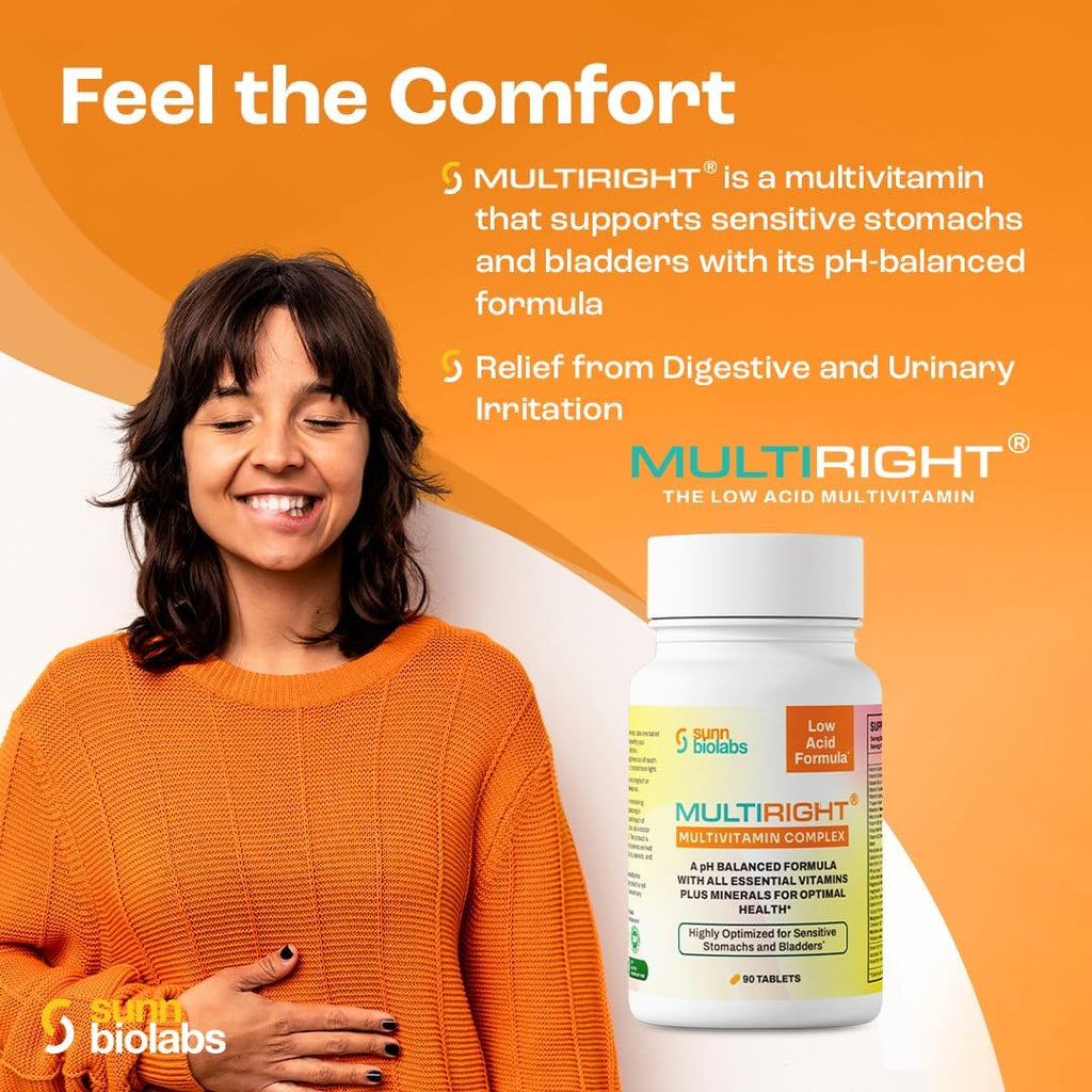 MultiRight Multivitamínico Bajo en Ácido – pH Equilibrado, 90 Comprimidos