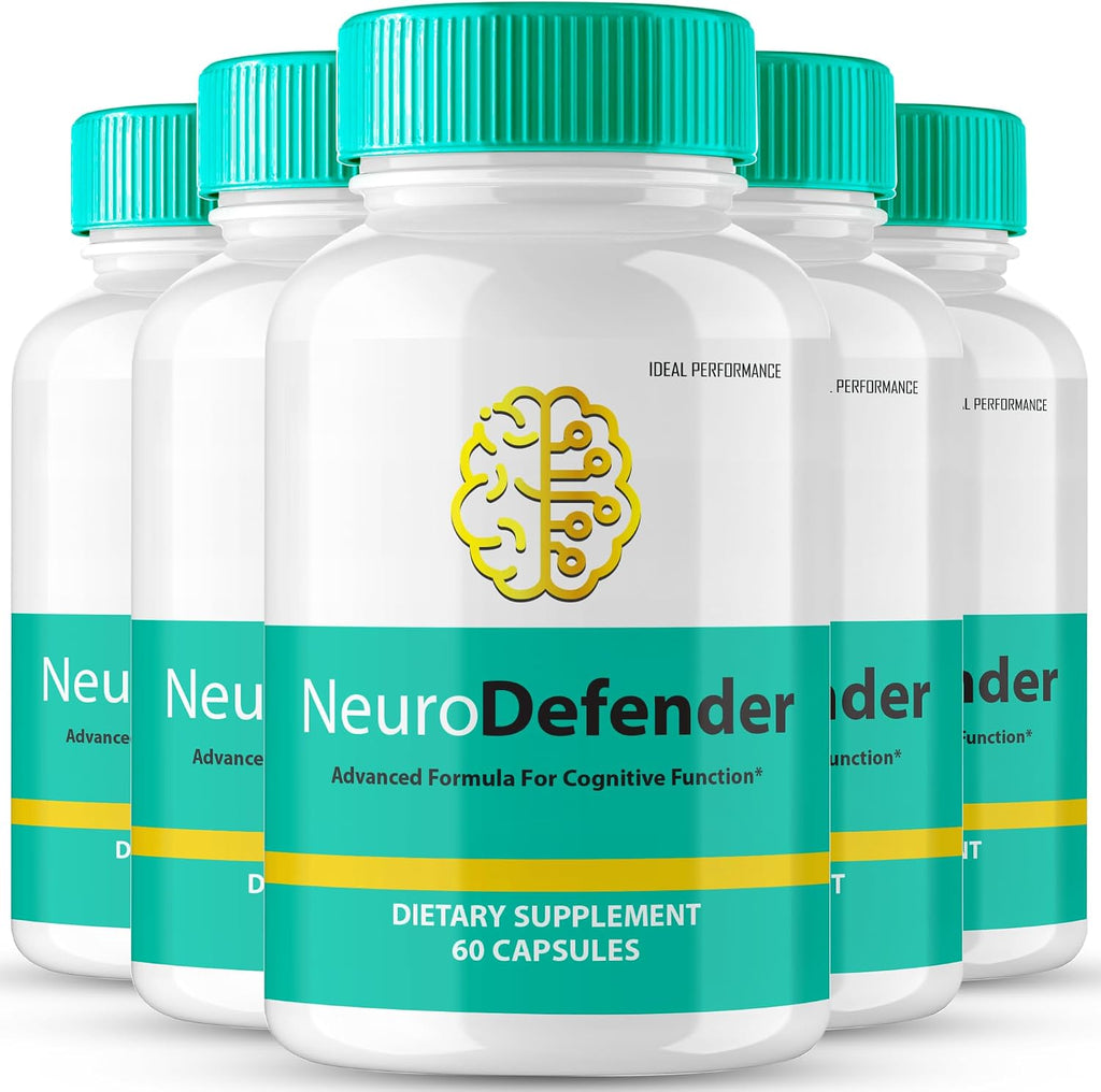 Neuro Defender - Complemento para el Cerebro, Memoria y Concentración, Fórmula Avanzada, 5 Envases