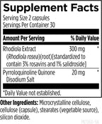 Designs for Health Mito-PQQ Rhodiola - Fórmula de Energía Mitocondrial con Bio-PQQ (20mg) y Rhodiola Rosea, 60 Cápsulas