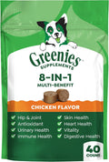 Greenies Suplementos blandos 8-en-1 Multi-Beneficio para perros, sabor pollo, 40 unidades