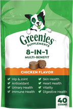 Greenies Suplementos blandos 8-en-1 Multi-Beneficio para perros, sabor pollo, 40 unidades