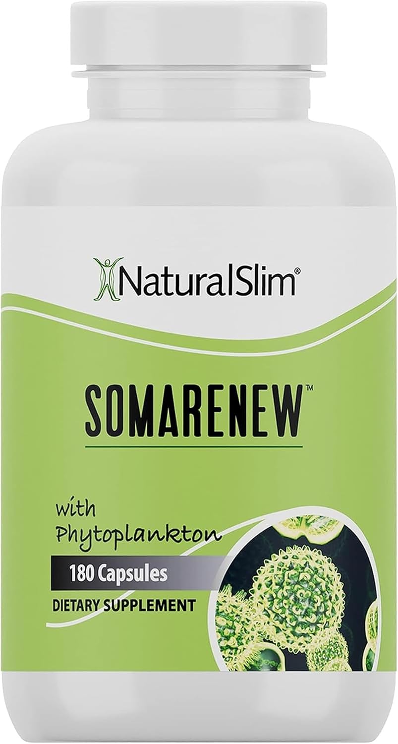 NaturalSlim Somarenew - Potenciador del Metabolismo y Limpieza Corporal con Fitoplancton Marino y Ácido Fúlvico Negro - 180 Cápsulas Vegetales