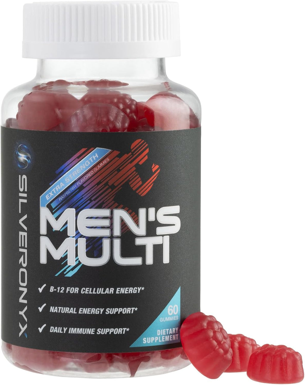 Multivitamínico para Hombres - Gomitas Diarias Completas con Vitamina D, Vitaminas B, Zinc y Más - 13 Vitaminas y Minerales Esenciales - 60 Gomitas