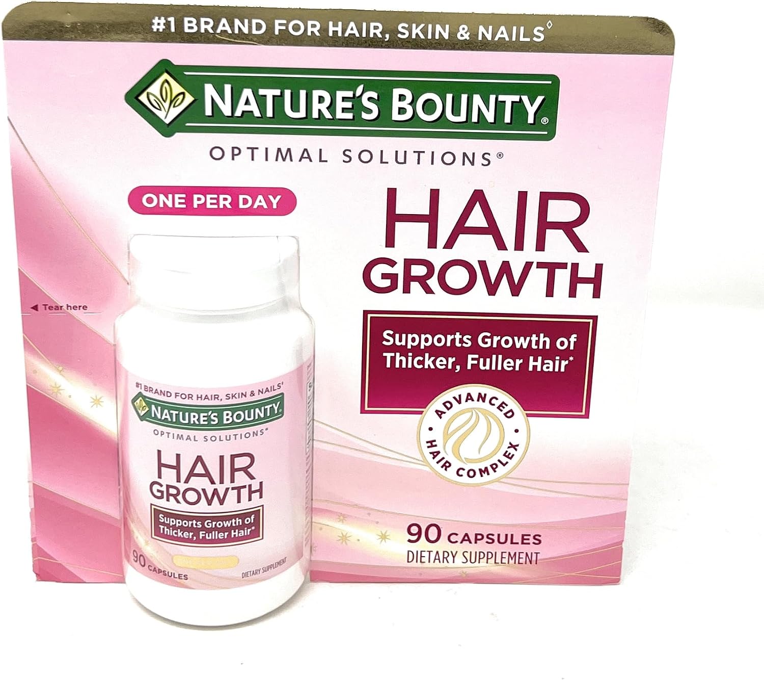 Nature's Bounty Suplemento para el Cabello con Biotina, Silicio y Arginina, 90 Cápsulas