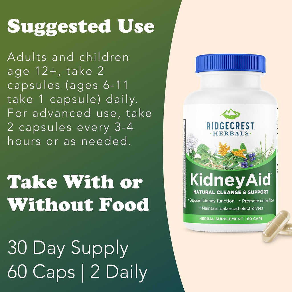 Ridgecrest Herbals KidneyAid - Suplemento de apoyo renal (60 cápsulas)