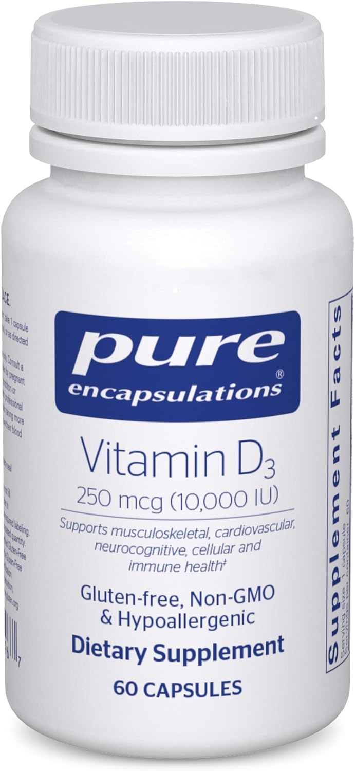 Pure Encapsulations Vitamina D3 10.000 UI (250 mcg) – 120 Cápsulas