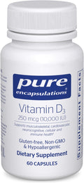 Pure Encapsulations Vitamina D3 250 mcg (10.000 UI) - 60 Cápsulas