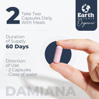Cápsulas de Damiana 1000 mg | Extracto de Hoja de Damiana 20:1 Concentrado | Suplemento Herbal | Base Vegetal | No Transgénico | 120 Cápsulas Vegetales