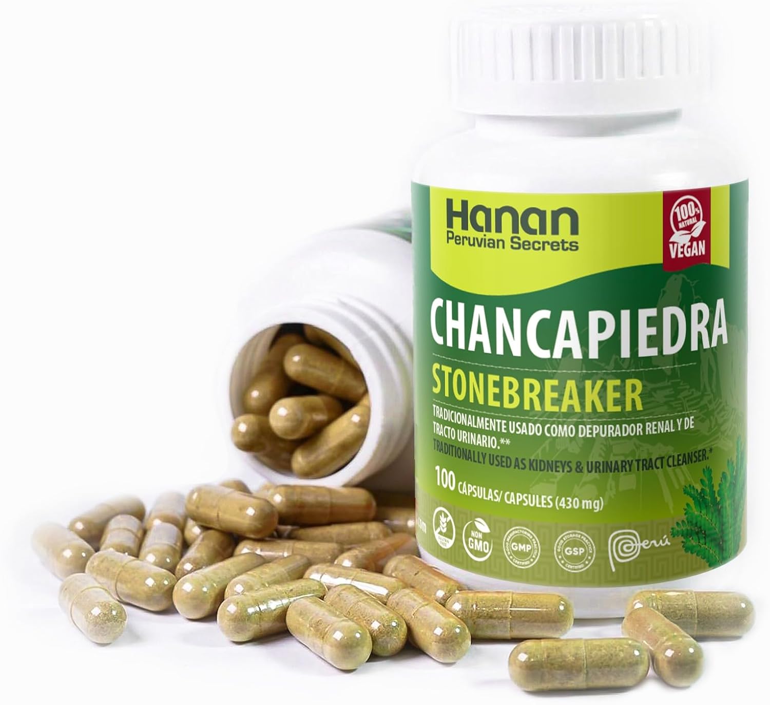 Hanan Chancapiedra Stonebreaker | 100 Cápsulas | Suplemento Herbal para el Cuidado Renal