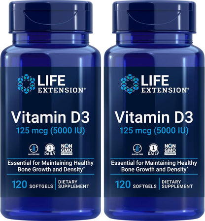 Life Extension Vitamina D3 5000 IU, 120 Softgels – Image 5