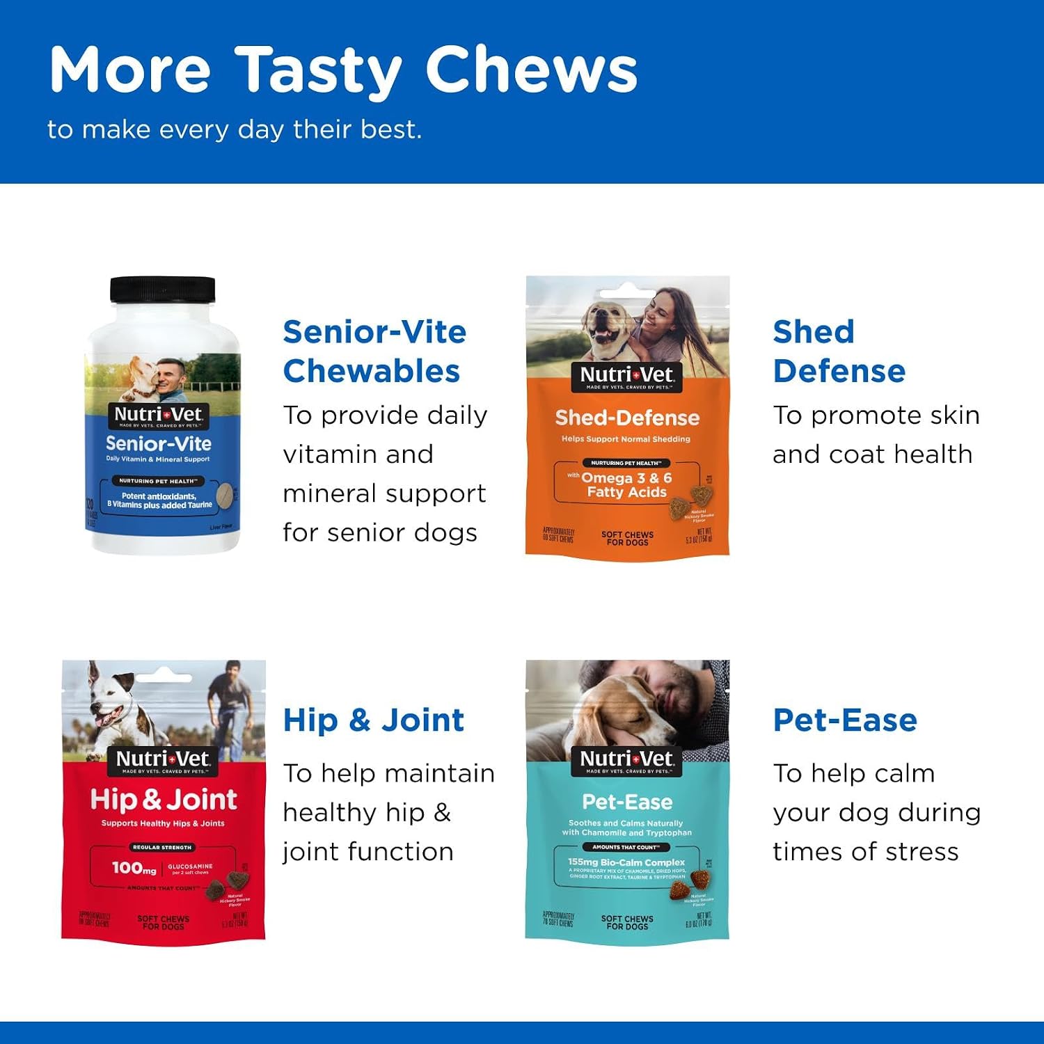 Nutri-Vet Multi-Vite Masticables Multivitamínicos para Perros Adultos - 180 Comprimidos