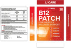 JJ CARE Parche de Vitamina B12 (90 Parches) – Parches Transdérmicos Naturales para Energía