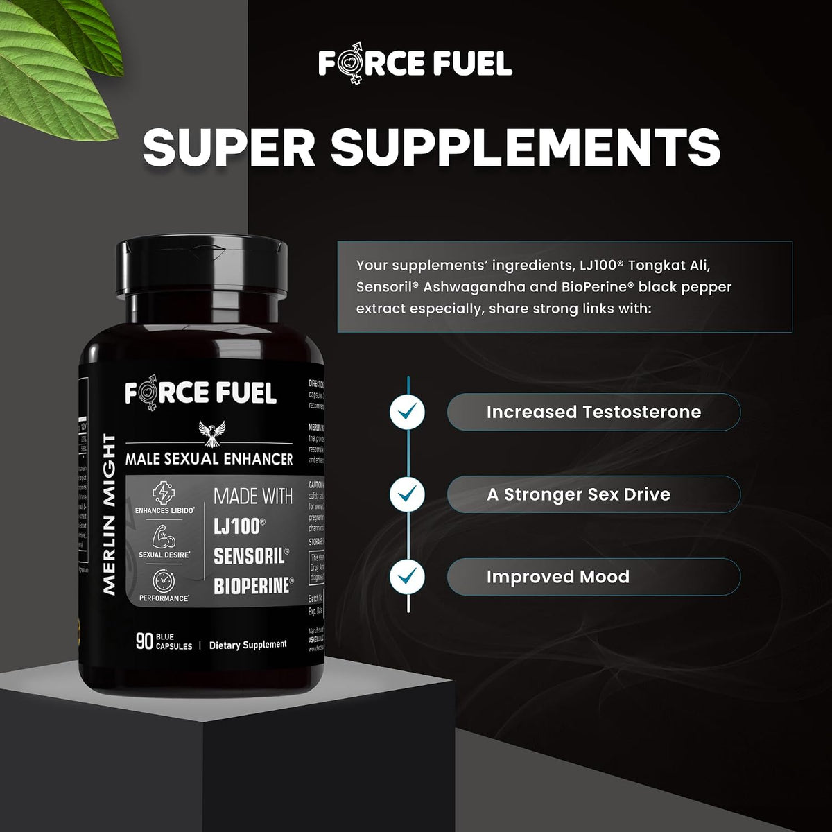 Merlin Might – Suplemento Masculino con Tongkat Ali, Ashwagandha y Bioperina - görsel 6