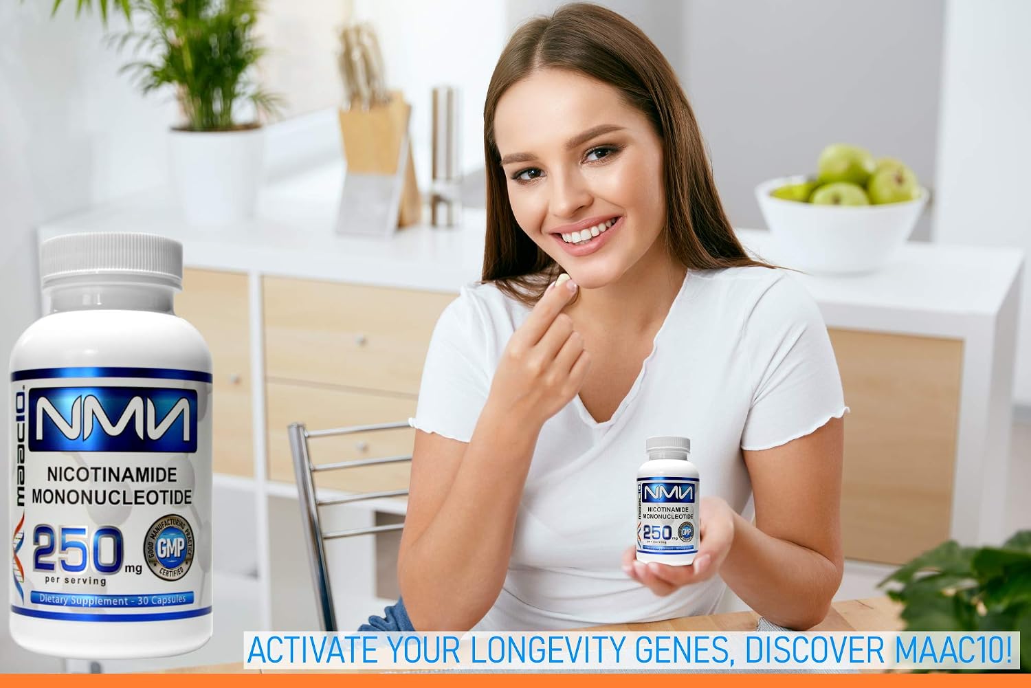 MAAC10 NMN Supplement 1000mg Pure NMN Nicotinamide Mononucleotide.