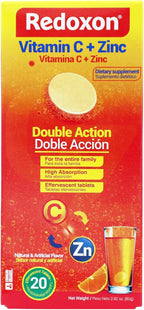 Redoxon Vitamina C + Zinc, 20 Comprimidos Efervescentes Sabor Naranja