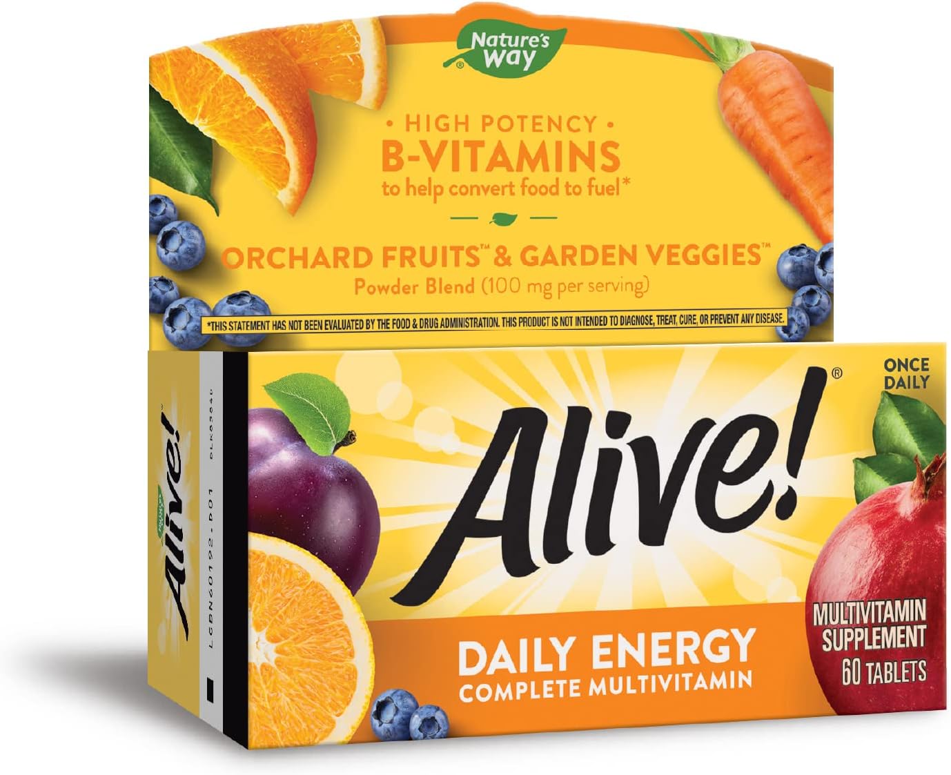 Nature's Way Alive! Multivitamínico Diario Energy 22 Vitaminas y Minerales 60 Comprimidos (Pack de 2)
