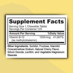 Zaytun Halal Vitamina B12 1000mcg - Comprimidos Masticables para Energía y Metabolismo