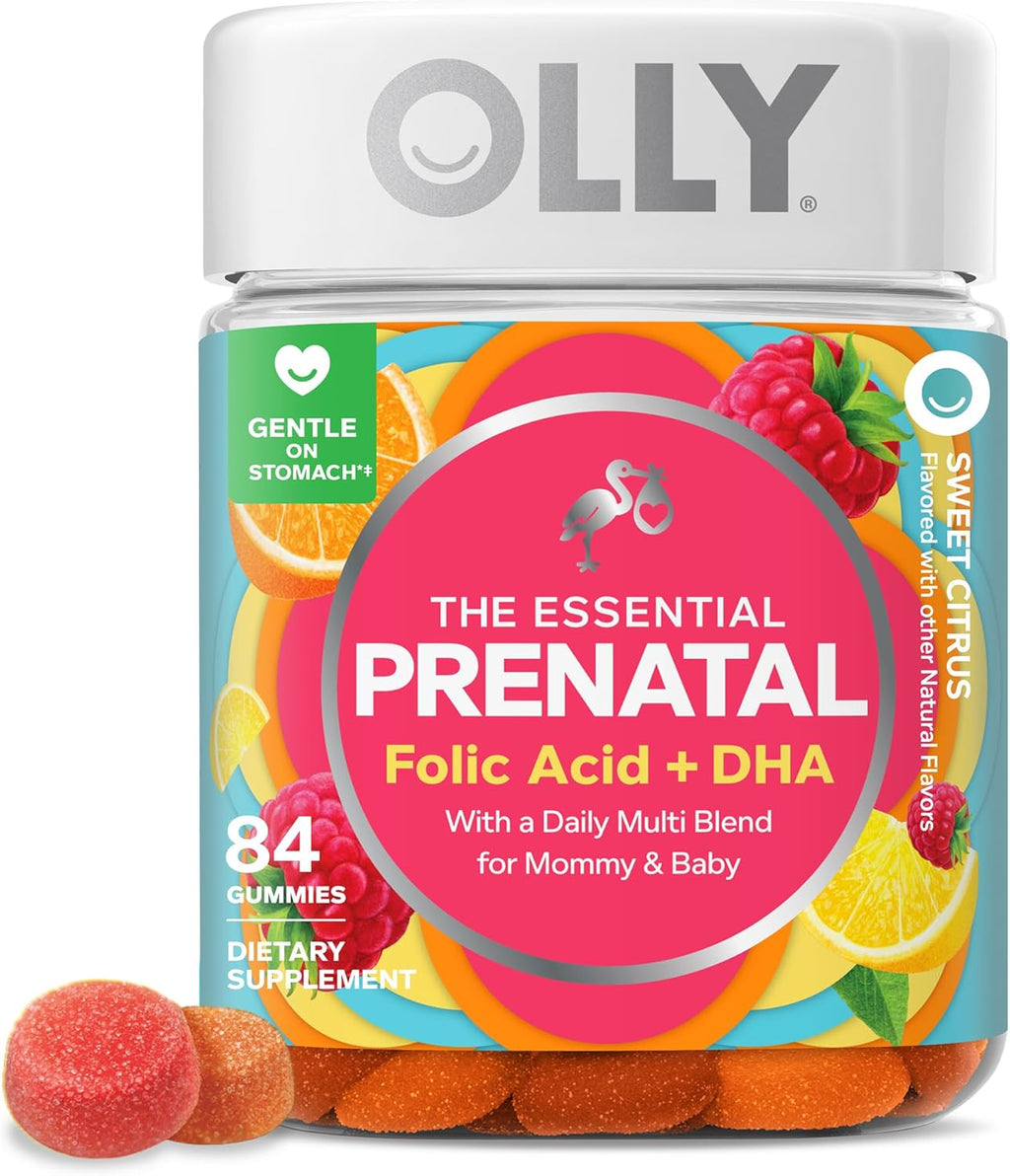 OLLY Multivitamínico Prenatal Gummies, Ácido Fólico + DHA, 84 Gomitas
