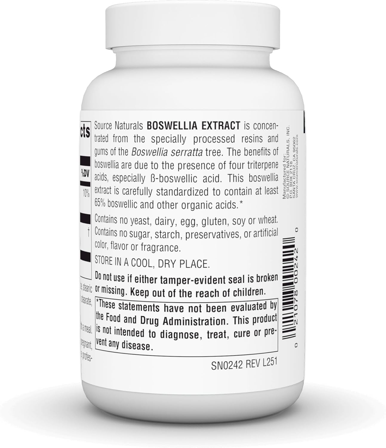 Extracto de Boswellia con 65% de Ácidos Boswélicos - Source Naturals - 50 Comprimidos