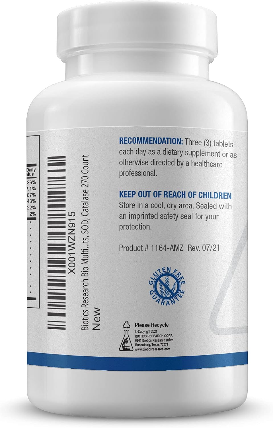 Biotics Research Bio Multi Plus Multivitamínico Sin Hierro y Sin Cobre - 270 Comprimidos