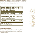 Solgar Vitamina B12 500mcg, 100 Comprimidos