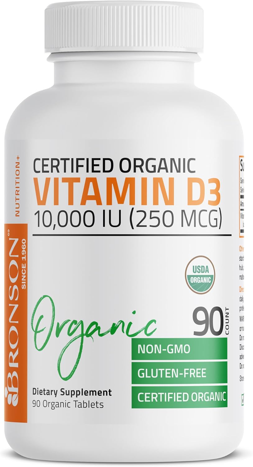 Bronson Vitamina D3 10,000 UI Suplemento Orgánico No-GMO, 90 Comprimidos