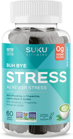 SUKU Vitamins - Buh Bye Stress Gominolas Relajantes - Rhodiola, Melisa, L-Teanina, GABA - 50 unidades