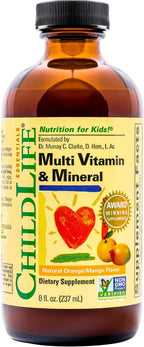 CHILDLIFE ESSENTIALS Multivitamin and Mineral for Kids - Natural Orange Mango Flavored Liquid Supplement, 236 ml (1 Pack)