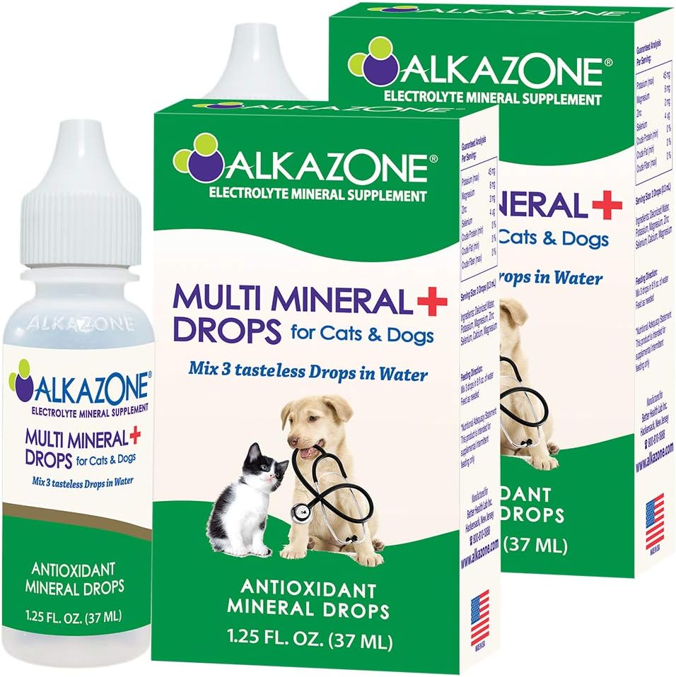Alkazone Gotas Multimineral Alcalinas para Perros y Gatos - Sin Sabor - 120 Dosis