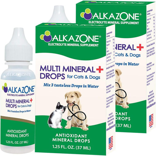 Alkazone Gotas Multimineral Alcalinas para Perros y Gatos - Sin Sabor - 120 Dosis