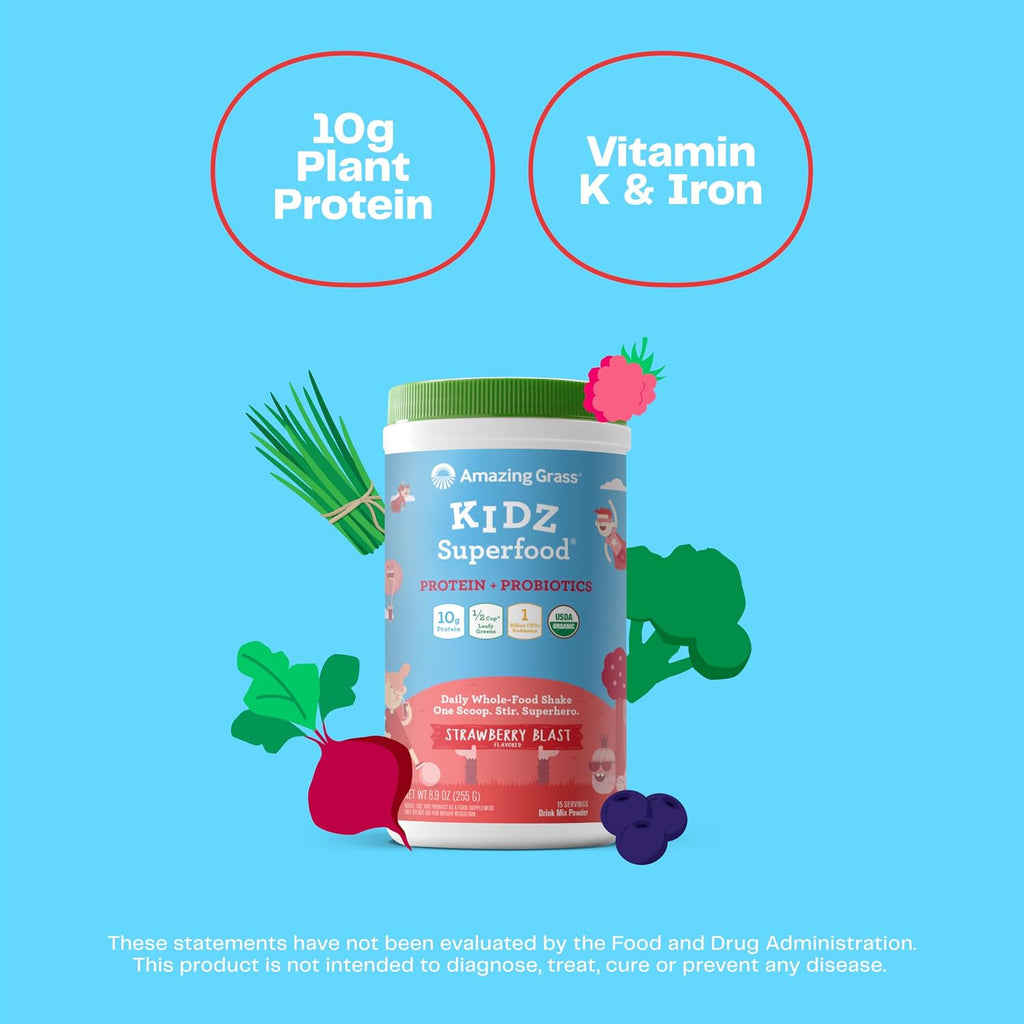 Amazing Grass Kidz Superfood Strawberry Blast - 15 porciones