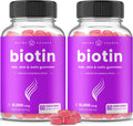 NutraChamps Biotin Gummies 10.000 mcg (2 Pack) - Gominolas de Biotina para Cabello, Piel y Uñas - Vegano, Sin Gelatina