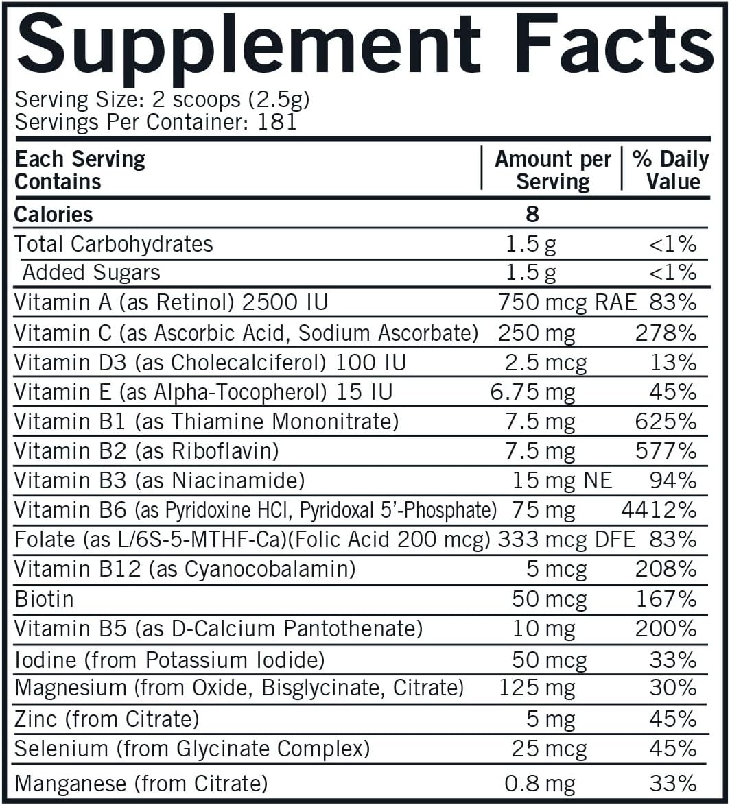 Kirkman Super Nu-Thera con 25 mg P-5-P, Polvo, 454 g