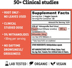 Ashwagandha KSM-66 Orgánica – 600mg por Cápsula, Extracto de Raíz Completo (60 Cápsulas)