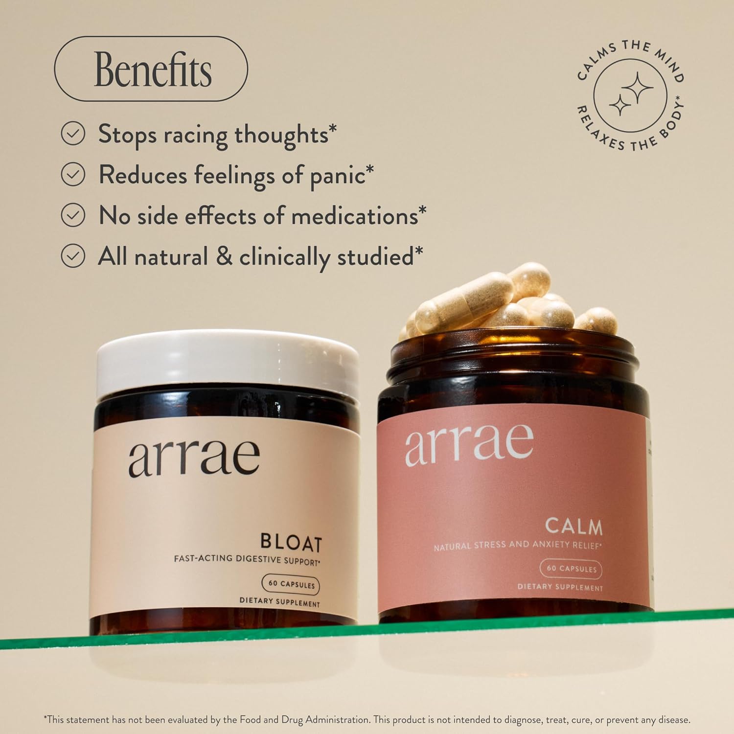 Arrae Calm Cortisol Manager - 60 Cápsulas para el Estrés y la Ansiedad