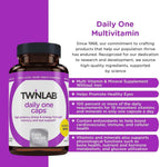 Twinlab Daily One sin hierro y con Florglo, 60 unidades