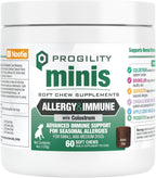Progility Mini Allergy & Immune Supplement para Perros Pequeños y Medianos – Apoyo Inmunológico Avanzado y Alergias Estacionales, Snacks Blandos (60 unidades)