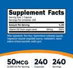 Nutricost Vitamina D2 (2000 UI) 240 Cápsulas - Vegano, Sin Gluten, No GMO