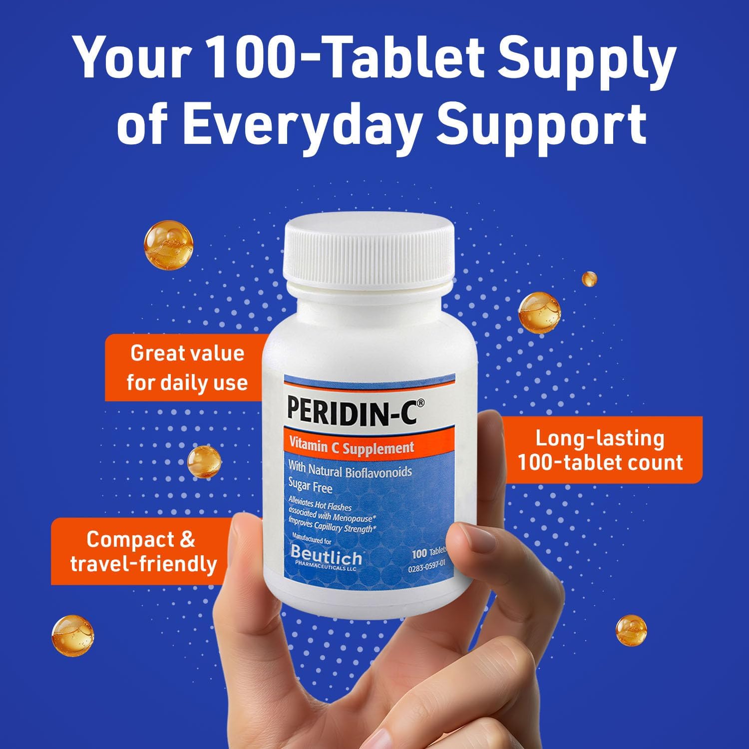 Peridin-C Vitamina C con Bioflavonoides Cítricos – 100 Comprimidos