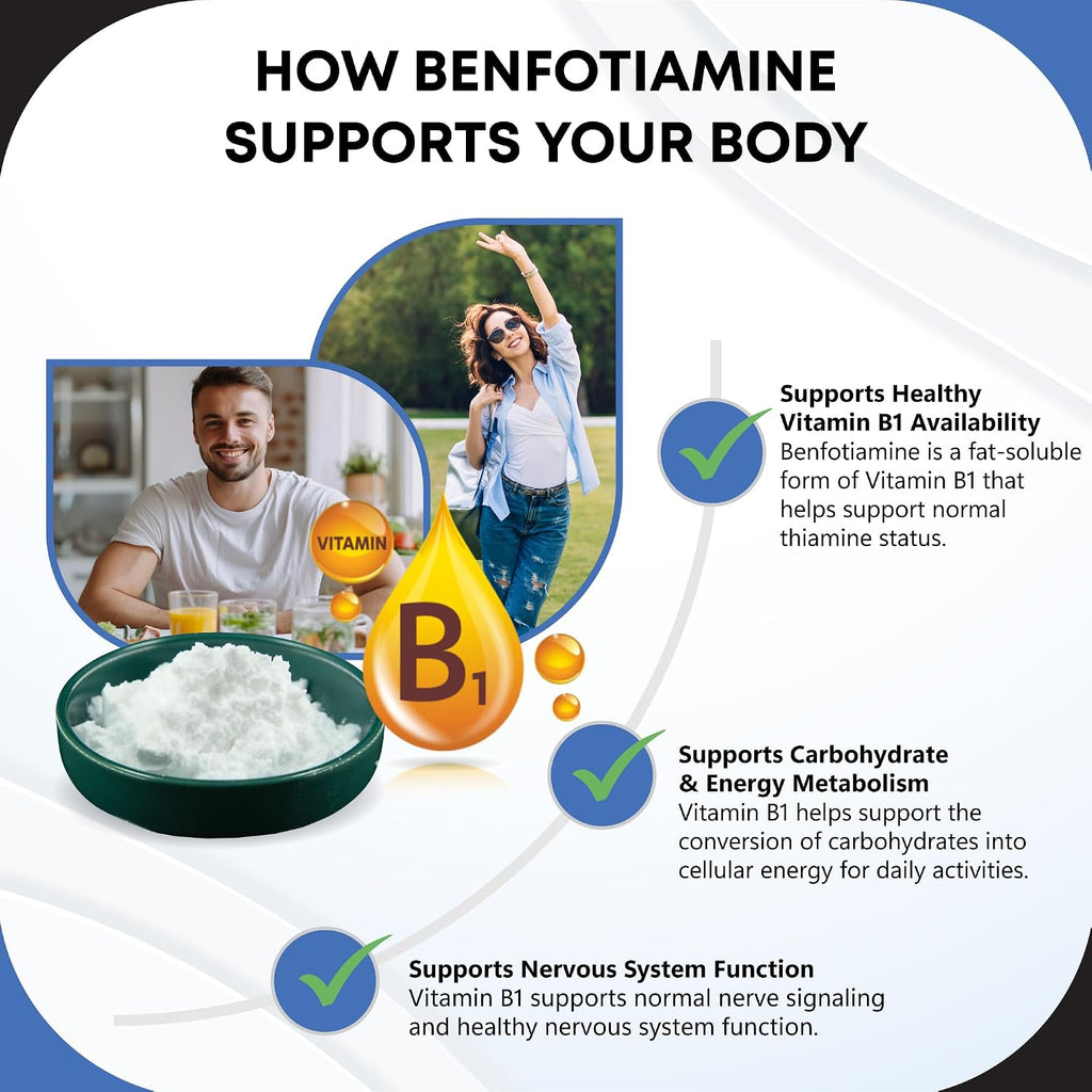 Benfotiamina con Vitaminas B6, B12 y Pimienta Negra – 150 Cápsulas