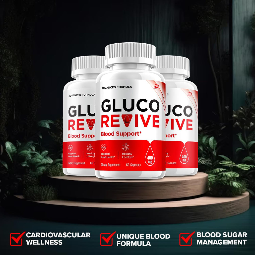 GlucoRevive Cápsulas - ReviveGluco Suplemento Avanzado con Fórmula Natural (3 Paquetes, 180 Cápsulas)