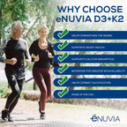 Enuvia D3+K2 - Vitamina D3 y K2 con Bioperine - 60 Cápsulas Veganas