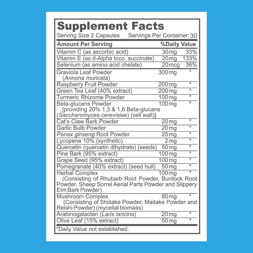 VHC Suplemento con Vitamina C, E, Selenio, Quercetina y Beta-Glucanos, 60 Cápsulas